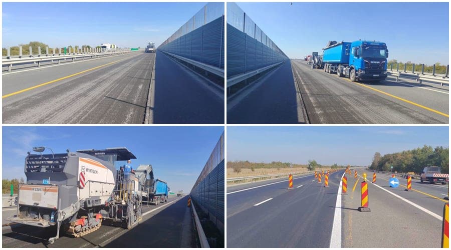 Lucrările pe autostrada A1 s-au mutat pe sensul Pecica - Arad. Restricții și circulație bidirecțională până pe 16 octombrie
