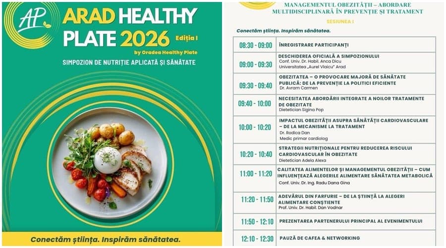 Arad Healthy Plate 2026: știința, nutriția și sănătatea se întâlnesc la UAV