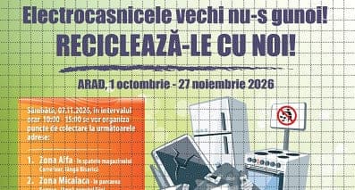 Aradul reciclează: Start campaniei de colectare a deșeurilor electrice și electronice (DEEE)