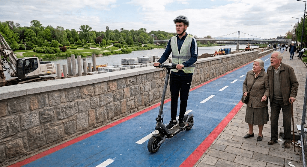 Pericol pe Faleza Mureșului: Viteze amețitoare pe trotinete electrice și pietoni terorizați pe promenadă