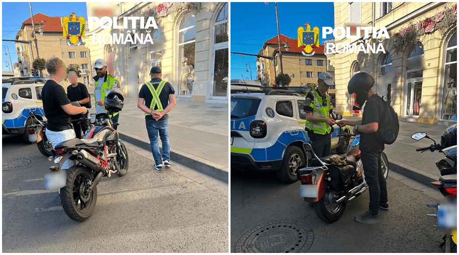 „Gălăgioșii” din trafic, trași pe dreapta! Polițiștii și RAR-ul au lăsat fără certificate 10 șoferi și motocicliști din Arad