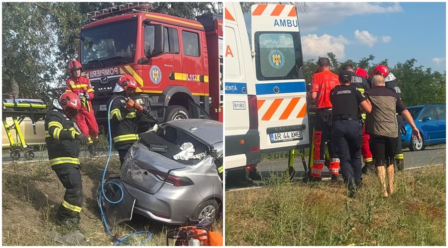 Accident grav la ieșirea din Chișineu-Criș spre Zerind. Trei persoane au ajuns la spital, două fiind incarcerate