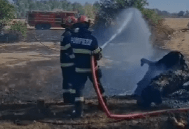 24 de ore de foc în Arad: 8 hectare mistuite de flăcări și zeci de misiuni SMURD