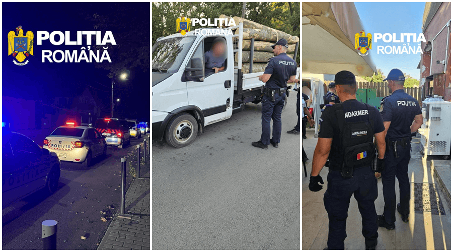 ”Cutremur” în Curtici! Polițiștii și jandarmii au „măturat” orașul: Sute de persoane legitimate, zeci de amenzi usturătoare și certificate de înmatriculare retrase